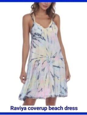 Raviya Pastel Tie-Dye Spaghetti Strap Beach Dress Sun Dress Coverup